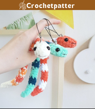 No Sew Snake Keychain Crochet Pattern