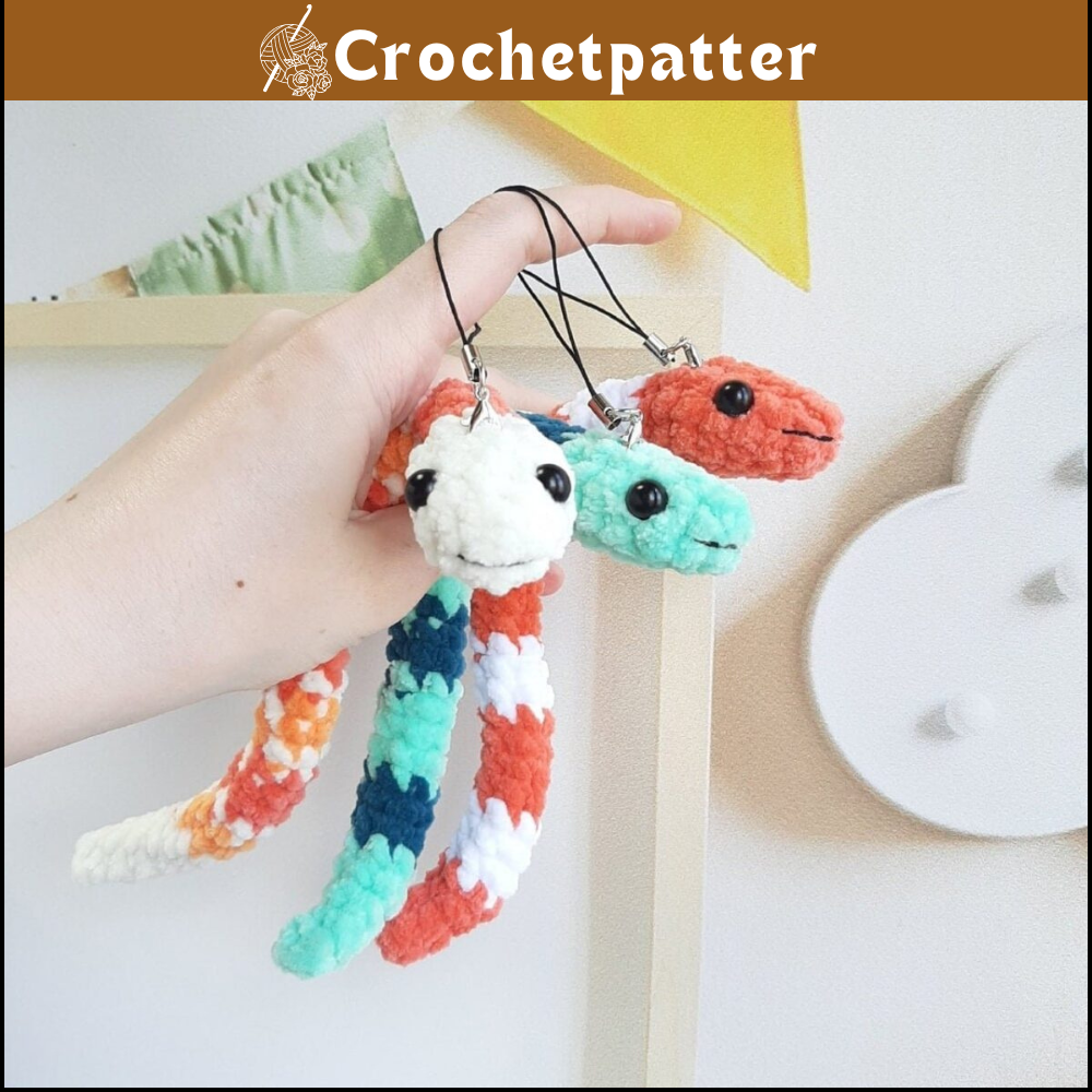 No Sew Snake Keychain Crochet Pattern