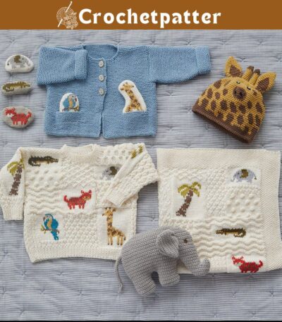 Animal Magic Layette Knitting and Crochet Pattern