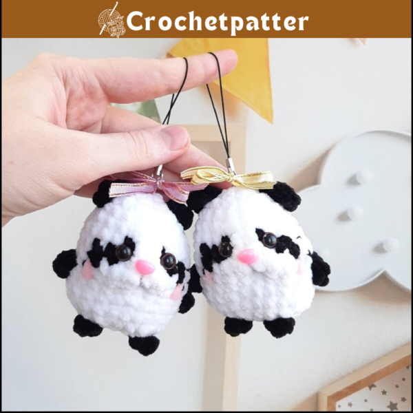 No Sew Panda Keychain Crochet Pattern