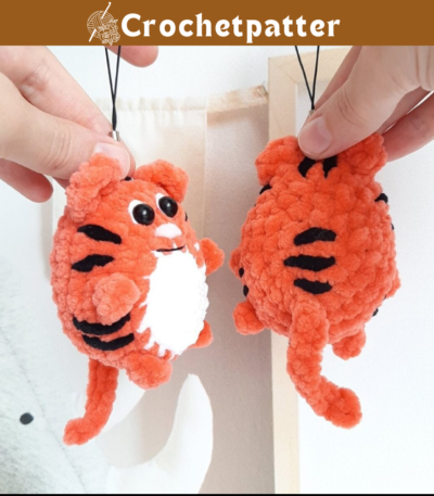 No Sew Tiger Keychain Crochet Pattern