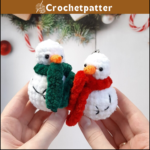 No Sew Snowman Keychain Crochet Pattern