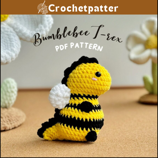 Bumble Bee T-rex No Sew Crochet Pattern