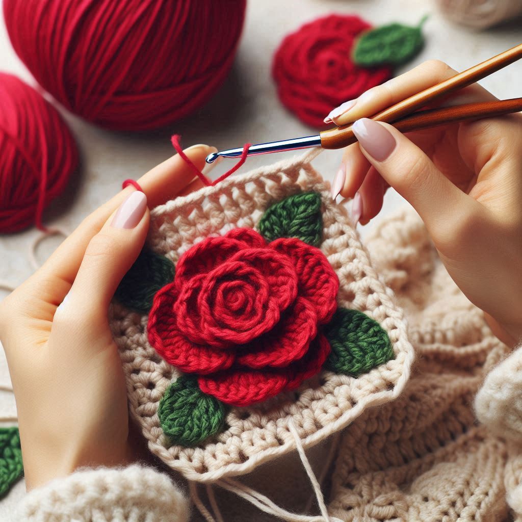 how to crochet a rose free pattern