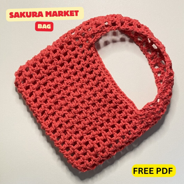 Sakura Market Bag crochet patter crochet pattern tools